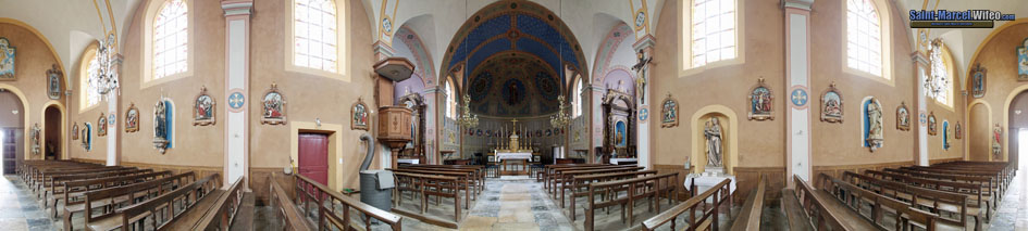 Photo panoramique de l'église de Saint-Marcel (Mai 2014)